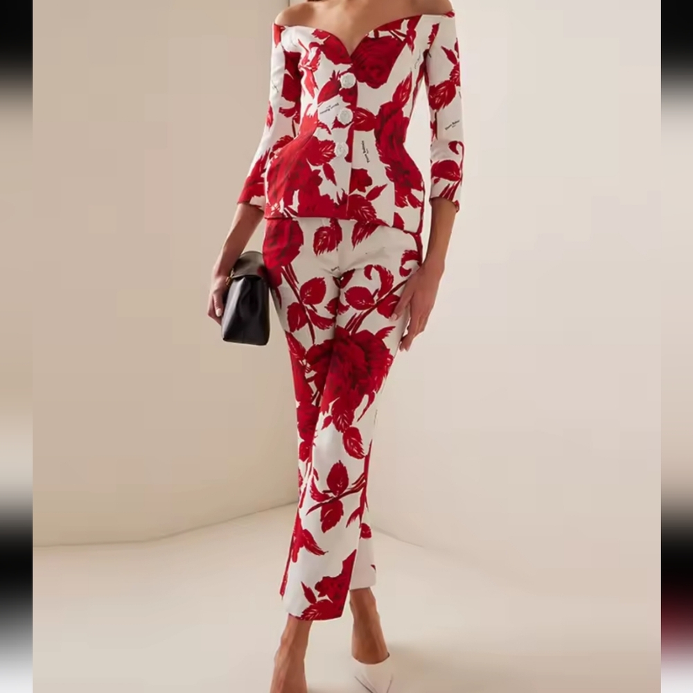 Floral Off-Shoulder suit 2 piece